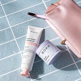 Coco Ginger Toothpaste Restore Mouthwash Pink Toothbrush